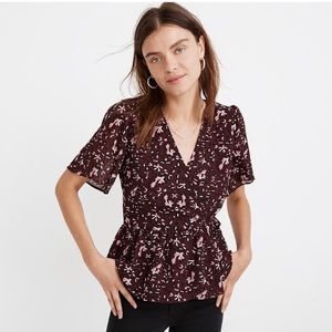 Madewell Paisley Peplum Top - M